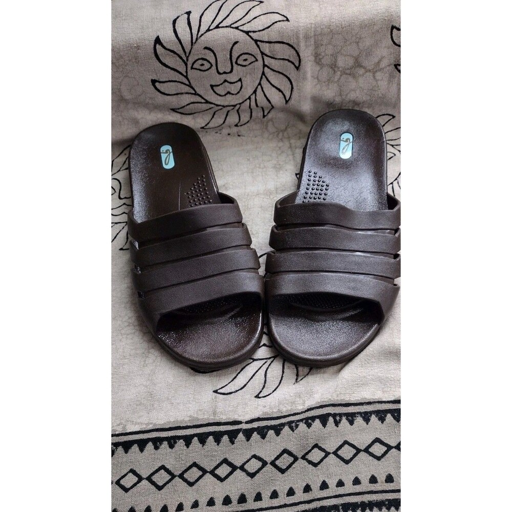 Oka-B Brown Slide Sandals Rubber Slip On Size XXL Men's 14-15 Women's 13